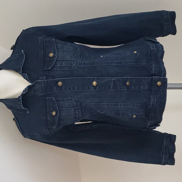 DG2 by Diane Gilman Classic Stretch Indigo Jeans Jacket - Size S - Picture 1 of 16